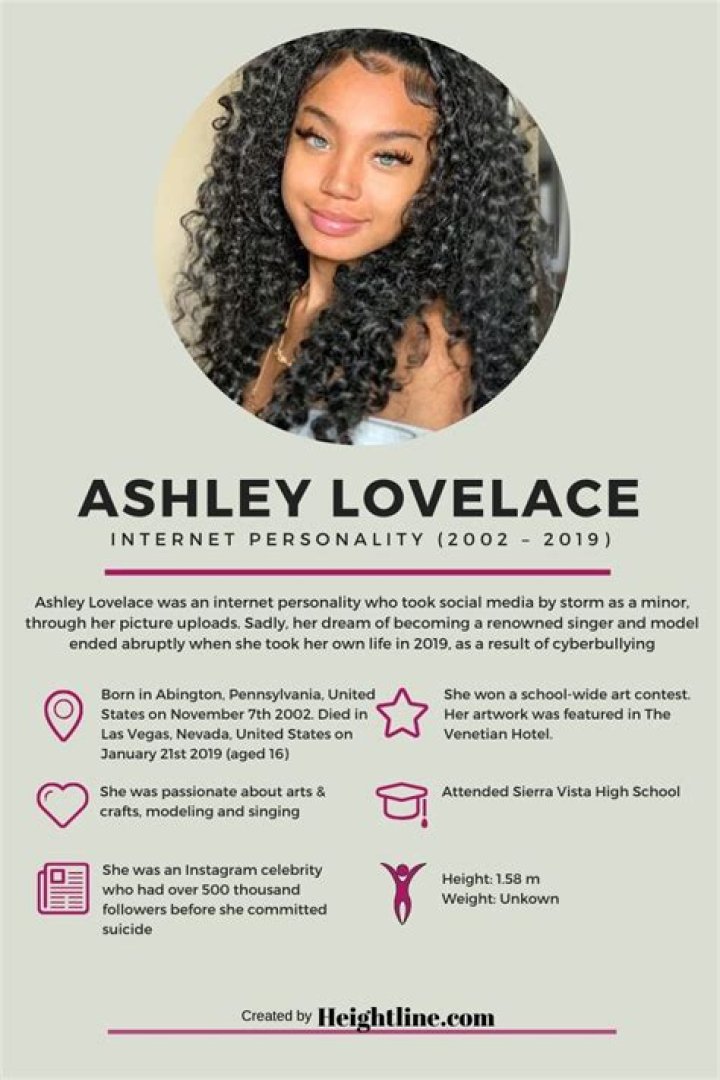Ashley Lovelace Height, Weight, Age, Death, Family, Facts, Biography